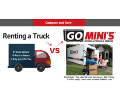 Renting a moving truck vs renting a Go Mini's portable storage container.