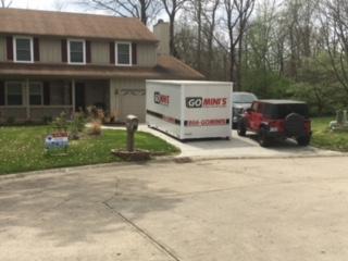 Go Mini's unit parked in front of house in Westchester County